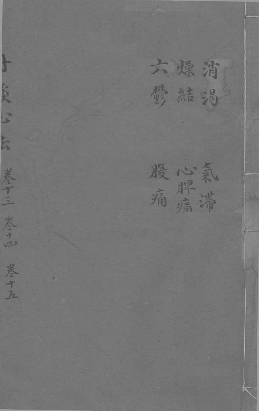 丹溪心法  卷14-15  消渴  燥结  气渫  心脾病  腹痛